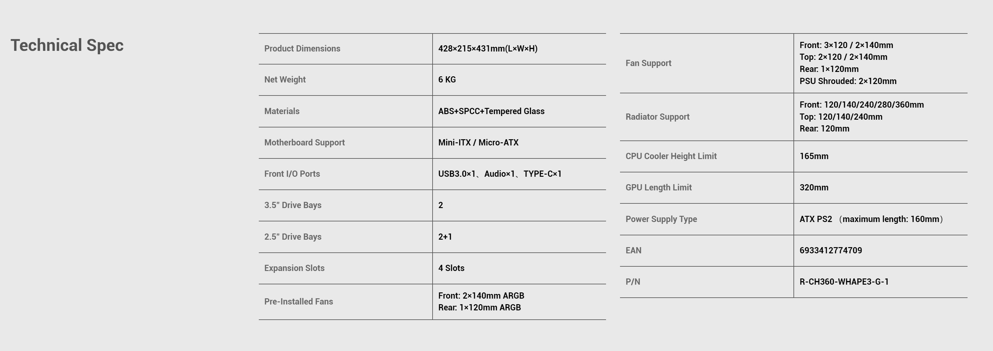 A large marketing image providing additional information about the product DeepCool CH360 mATX Case - White - Additional alt info not provided